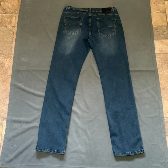 Point Zero Gold Mens Blue Denim Stretch Jeans Size 38x38 - Picture 2 of 6